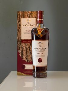 a bottle of macallan terrara on a table