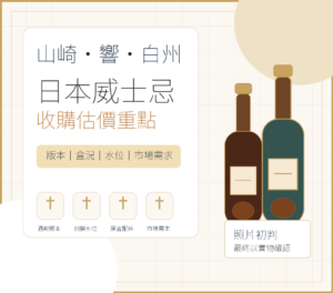 山崎響白州日本威士忌收購估價重點封面，整理版本盒況水位與市場需求