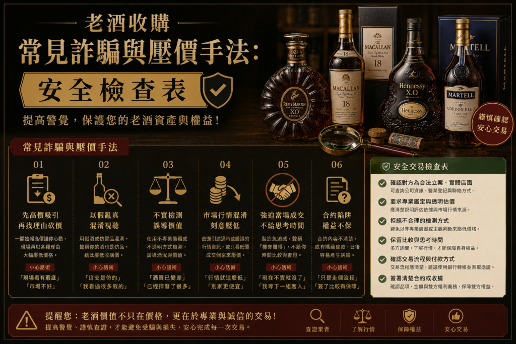 老酒收購常見詐騙與壓價手法安全檢查表封面